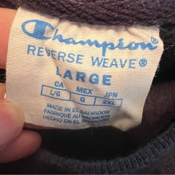 Vintage Penn State Crewneck Mens L Navy Blue Champion Reverse Weave Sweatshirt - Picture 4 of 4